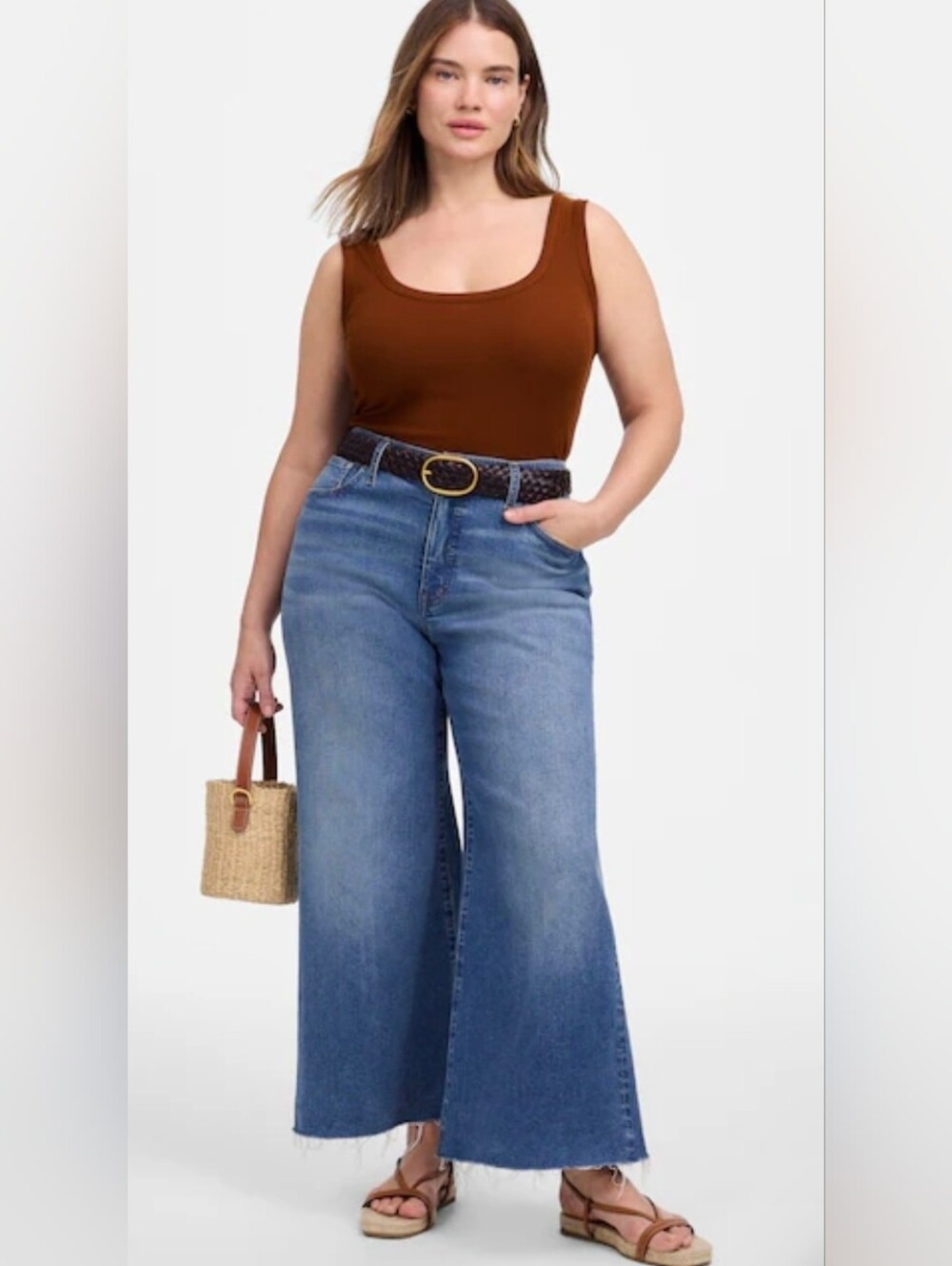 Madewell Women's (Re) generative Cotton Ribbed Scoop Neck Tank In Henna XL